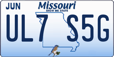 MO license plate UL7S5G