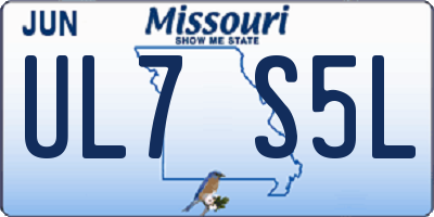 MO license plate UL7S5L