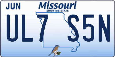 MO license plate UL7S5N