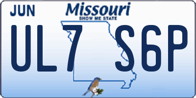MO license plate UL7S6P