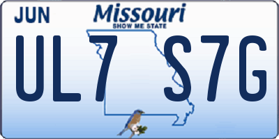 MO license plate UL7S7G