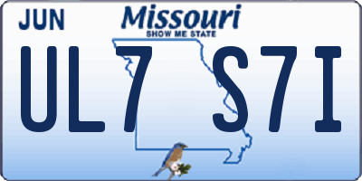 MO license plate UL7S7I