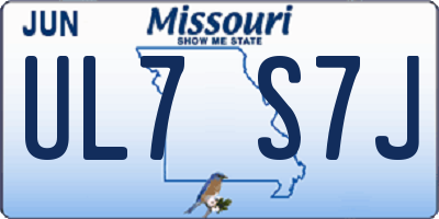 MO license plate UL7S7J