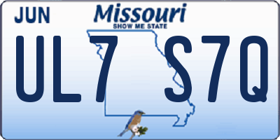 MO license plate UL7S7Q