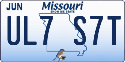 MO license plate UL7S7T