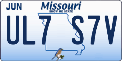MO license plate UL7S7V