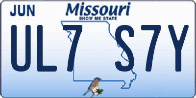 MO license plate UL7S7Y