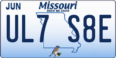 MO license plate UL7S8E