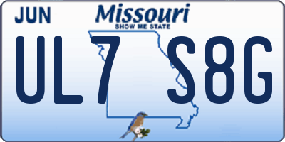 MO license plate UL7S8G