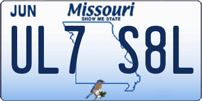 MO license plate UL7S8L