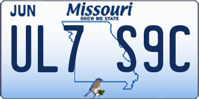 MO license plate UL7S9C