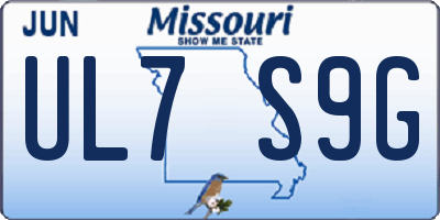 MO license plate UL7S9G
