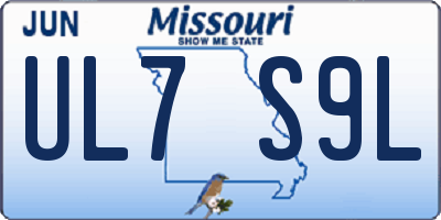 MO license plate UL7S9L