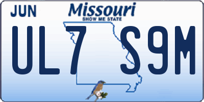 MO license plate UL7S9M