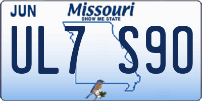 MO license plate UL7S9O
