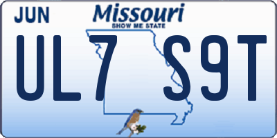 MO license plate UL7S9T