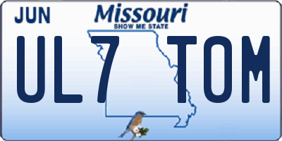 MO license plate UL7T0M