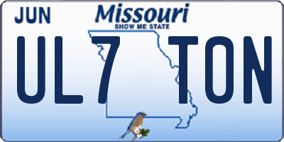 MO license plate UL7T0N