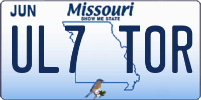 MO license plate UL7T0R