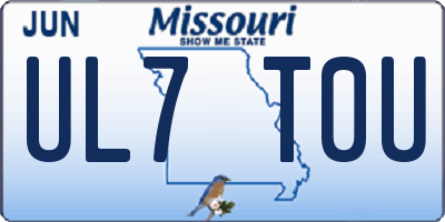 MO license plate UL7T0U