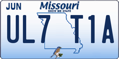 MO license plate UL7T1A