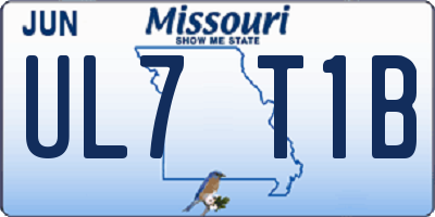 MO license plate UL7T1B