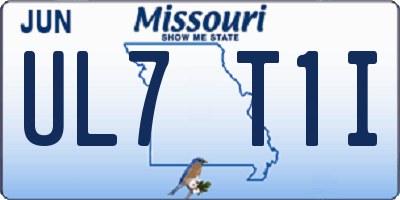 MO license plate UL7T1I