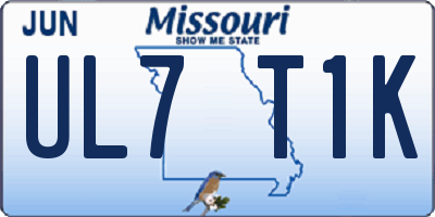 MO license plate UL7T1K