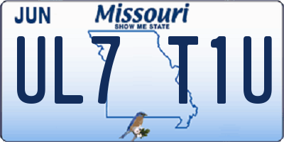 MO license plate UL7T1U