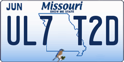 MO license plate UL7T2D