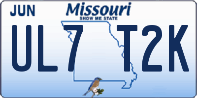 MO license plate UL7T2K