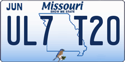 MO license plate UL7T2O