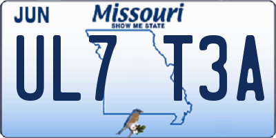 MO license plate UL7T3A