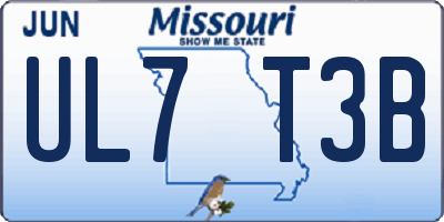 MO license plate UL7T3B