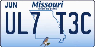 MO license plate UL7T3C