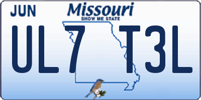 MO license plate UL7T3L