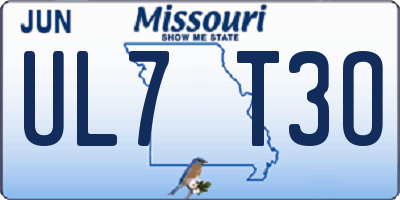 MO license plate UL7T3O