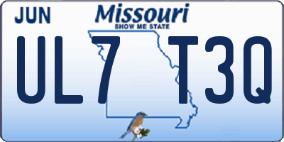 MO license plate UL7T3Q