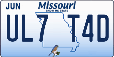 MO license plate UL7T4D