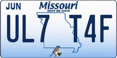 MO license plate UL7T4F