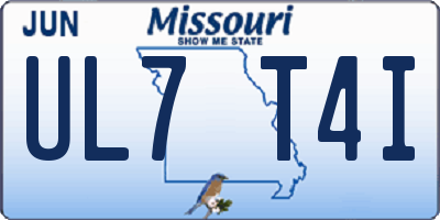 MO license plate UL7T4I