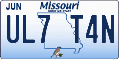 MO license plate UL7T4N