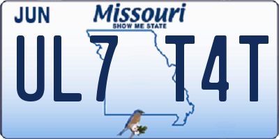 MO license plate UL7T4T