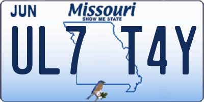 MO license plate UL7T4Y