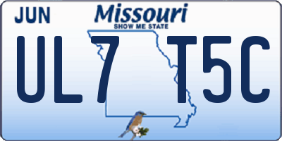 MO license plate UL7T5C