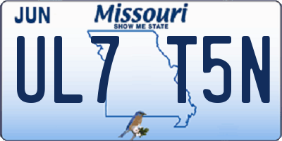 MO license plate UL7T5N