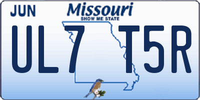 MO license plate UL7T5R