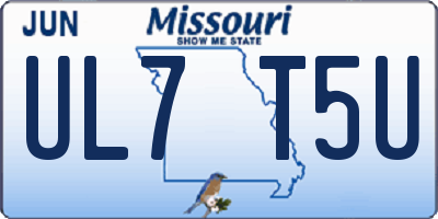 MO license plate UL7T5U