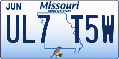 MO license plate UL7T5W