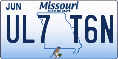 MO license plate UL7T6N